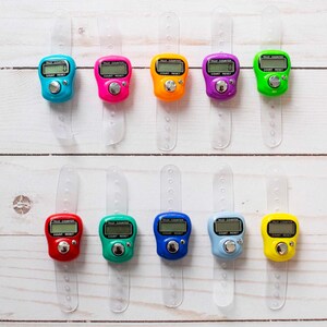Digital Row Counter Ring Knitting Crochet Tracker Finger Thumb Project Knit Notions Accessories Tools Stitch Markers Stoppers Pattern image 6