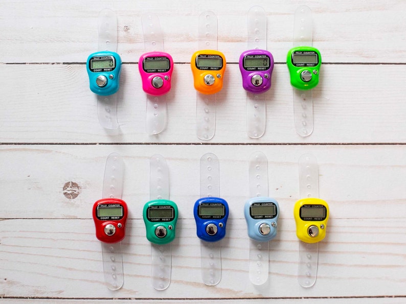 Digital Row Counter Ring Knitting Crochet Tracker Finger Thumb Project Knit Notions Accessories Tools Stitch Markers Stoppers Pattern image 6