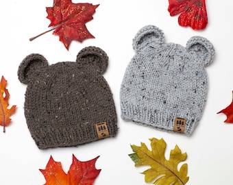 Berenoren Hoed Breipatroon Middelzware kamgaren Wintermuts Toque Baby Peuter Kind Dames Heren Kamgaren Beginner Vriendelijk Gemakkelijk