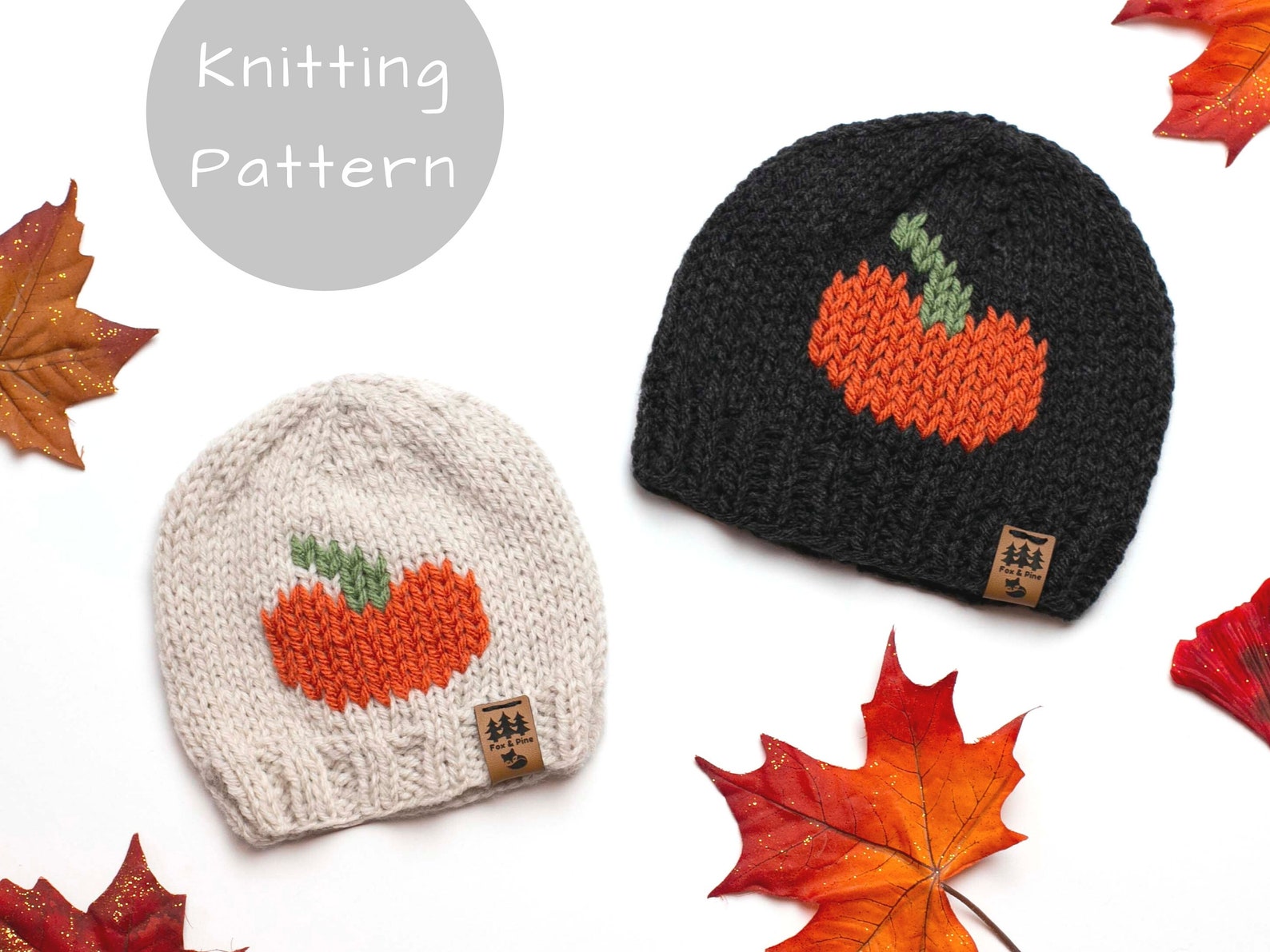 Pumpkin Hat Knitting Pattern Halloween Fall Thanksgiving Knit Winter ...