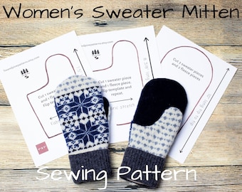 Sweater Mittens Pattern Sewing Upcycled Wool Women Bernie Sanders Memory Tutorial Instructions PDF Instant Download Smittens DIY Repurposed