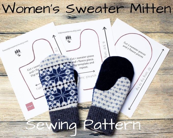 PDF MITTEN PATTERN How to Make Mittens From Upcycled Felted Wool
