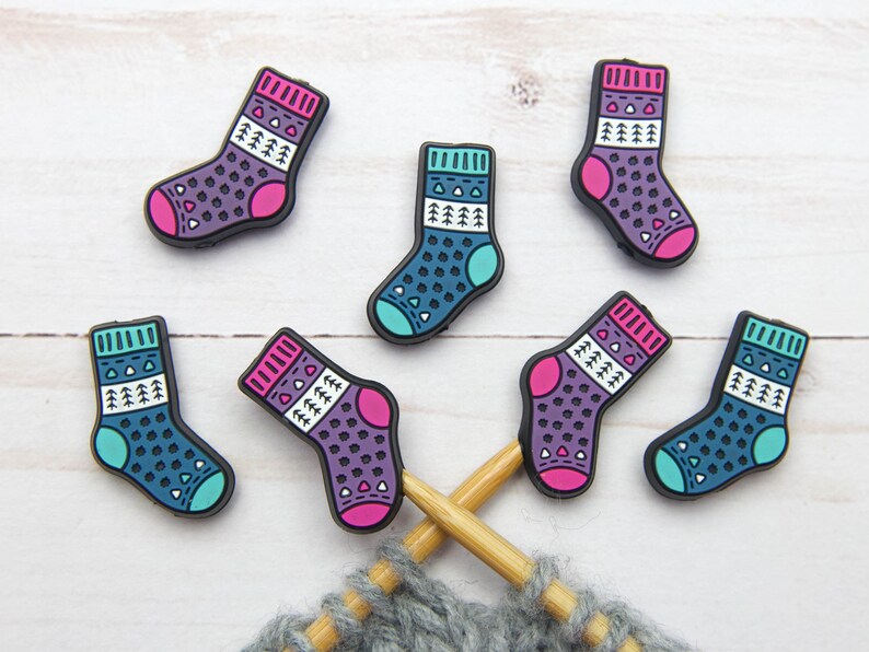 Stitch Stoppers Warm and Cozy Collection Knitting Notions Fair Isle Christmas Needle Holders Accessories Tools Point Protectors Yarn Pattern image 9