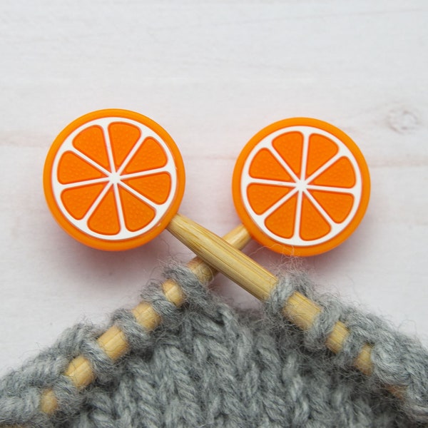 Orange Knitting Needle Stitch Stoppers Notions Storage Fruit Food Bag Holders Accessories Tools Hugger Supplies Silicone Point Protectors