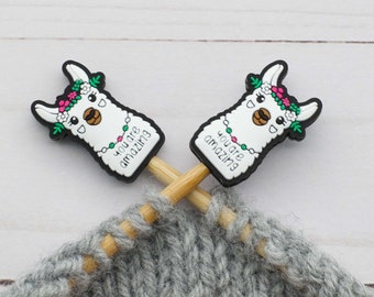 Amazing Llama Stitch Stoppers Knitting Needles Point Protectors Holders Notions Accessories Tools Keeper Hugger Alpaca You're amazing Sheep