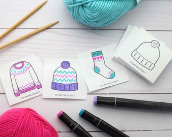 Scribble Stickies Notepad Sketch Knitting Crochet Pattern Yarn Colors Design Journal Tracker Note Pads Post-It Post It Brand Repositionable