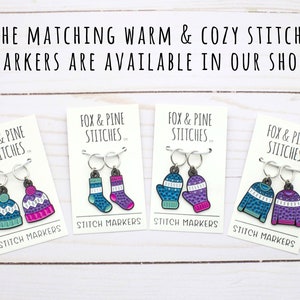 Stitch Stoppers Warm and Cozy Collection Knitting Notions Fair Isle Christmas Needle Holders Accessories Tools Point Protectors Yarn Pattern image 6