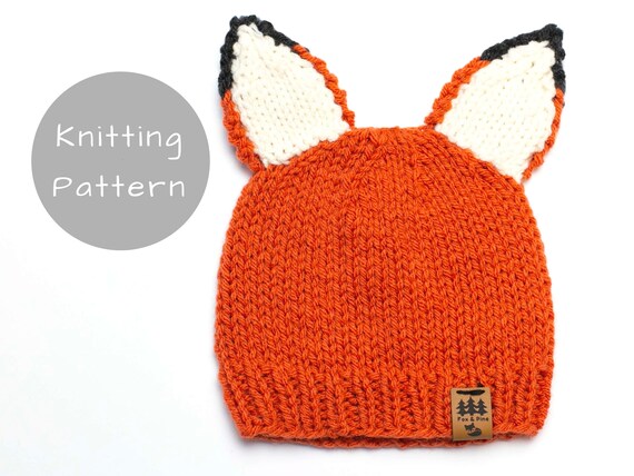 Fox Ears Hat Knitting Pattern Medium Worsted Weight Knit  display picture 1