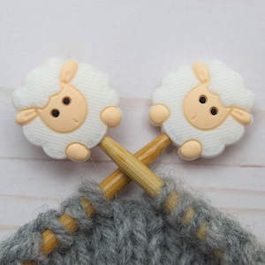 Stitch Stoppers Sheep White Knitting Needle Holders Wool Notions Accessories Tools Keeper Hugger Supplies Silicone Point Protectors Storage