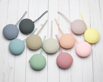 Round Storage Pouch Stitch Stoppers Notions Bag Knitting Holders Accessories Keeper Supplies Needles Silicone Zipper Bag Pastel Tools