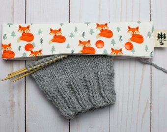 Fox DPN Holder Double Pointed Needle Stitch Stoppers Saver Sleeve Sock Knitting Notions Ball Bowl Hugger Keeper Organizer Storage Pattern