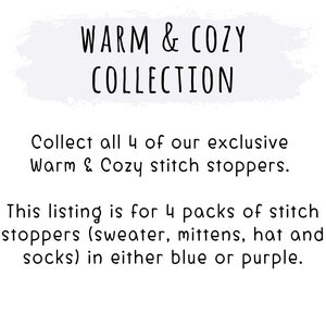 Stitch Stoppers Warm and Cozy Collection Knitting Notions Fair Isle Christmas Needle Holders Accessories Tools Point Protectors Yarn Pattern image 4