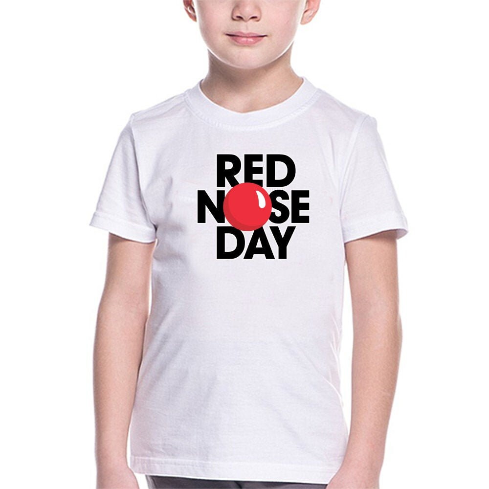 Red Nose Day Sleeve White Kids' T Shirt K1044 | Etsy
