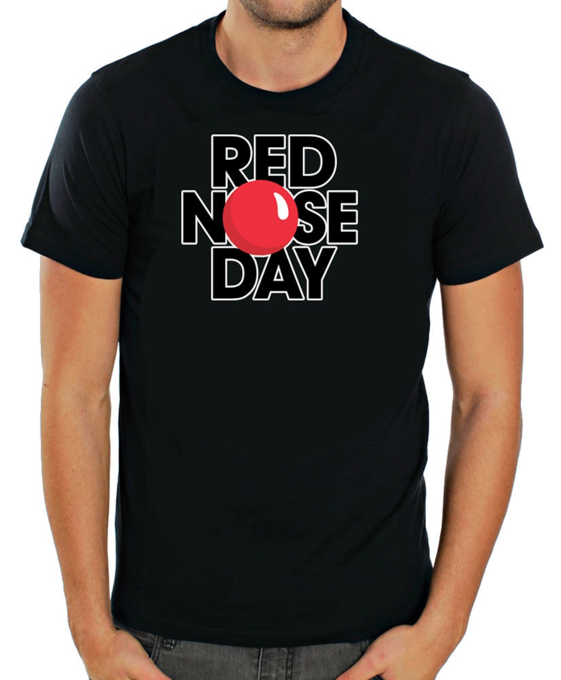 Red Nose Day Sleeve Black Men's t Shirt K1044 Etsy