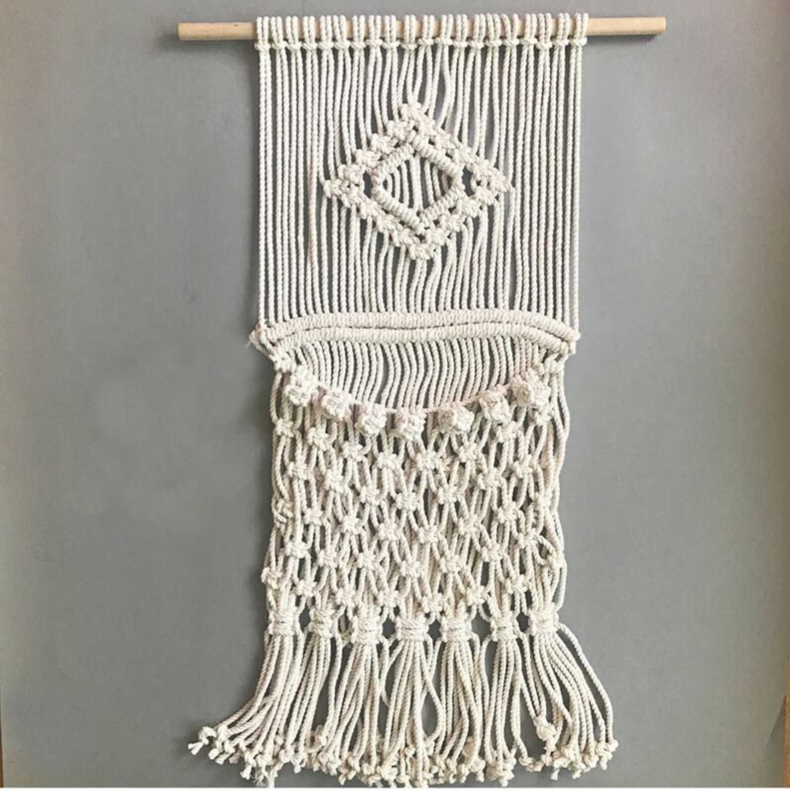 Handmade Macrame Wall Hanging Book Magazine Boho Woven Pocket Etsy
