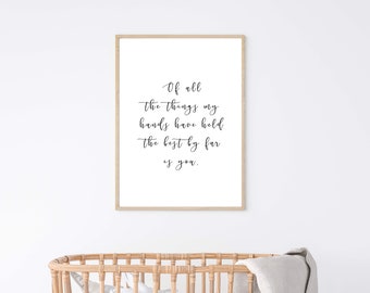 Quote Print Family, Wall Art and Home Decor, Minimalist Inspirational Life Sayings, Of all the things my hands have held Wall Art