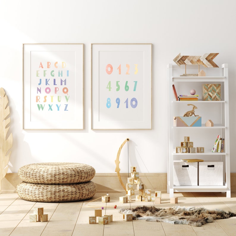 Neutral Alphabet Poster ABC Print Numbers Print Printable Etsy Australia
