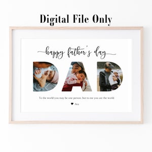 Father's Day Print, Custom Photo Print, Dad Collage Wall Art, Daddy Collage Print, Father's Day Present Gift - Digital Download