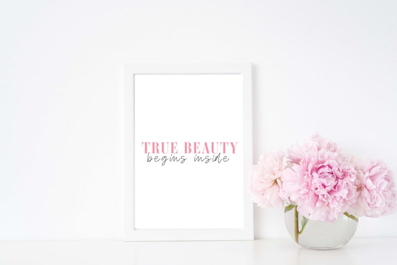 Inspirational Quote Print Pink, Pink Wall Art, Modern Home Decor, Minimalist Wall Art, Digital Download Printable image 3