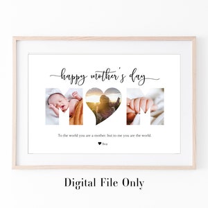 Mother&#39;s Day Print, Custom Photo Print, Mum Collage Wall Art, Mom Collage Print, Mother&#39;s Day Present Gift - Digital Download