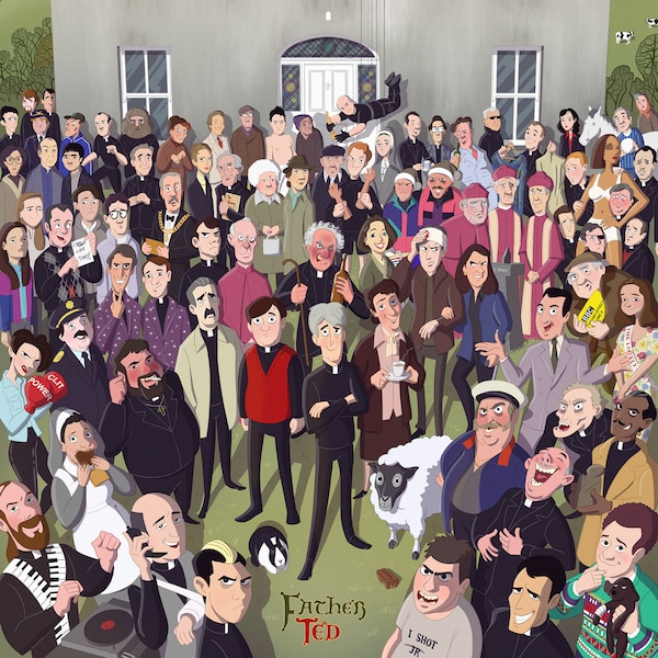 Father Ted Cast Illustration