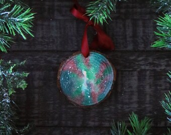 Christmas Galaxy Wood Slice Ornament