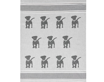 saewelo Geschirrtuch, 100% Baumwolle, 39x56 cm (Hund, Grau)