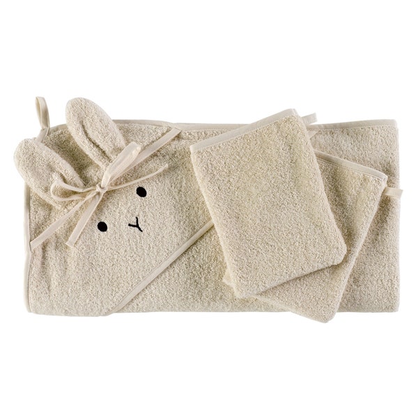 Drap de bain à capuche saewelo pour bébés et enfants, 100 % coton biologique, Oeko-Tex, 100 x 100 cm (non teint)