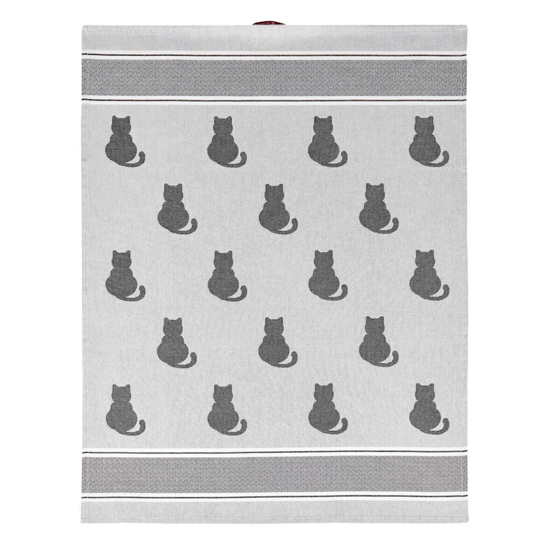 saewelo 4er Set Geschirrtücher in Geschenkverpackung, 100% Baumwolle, 50x70 cm Katze, Grau Bild 3
