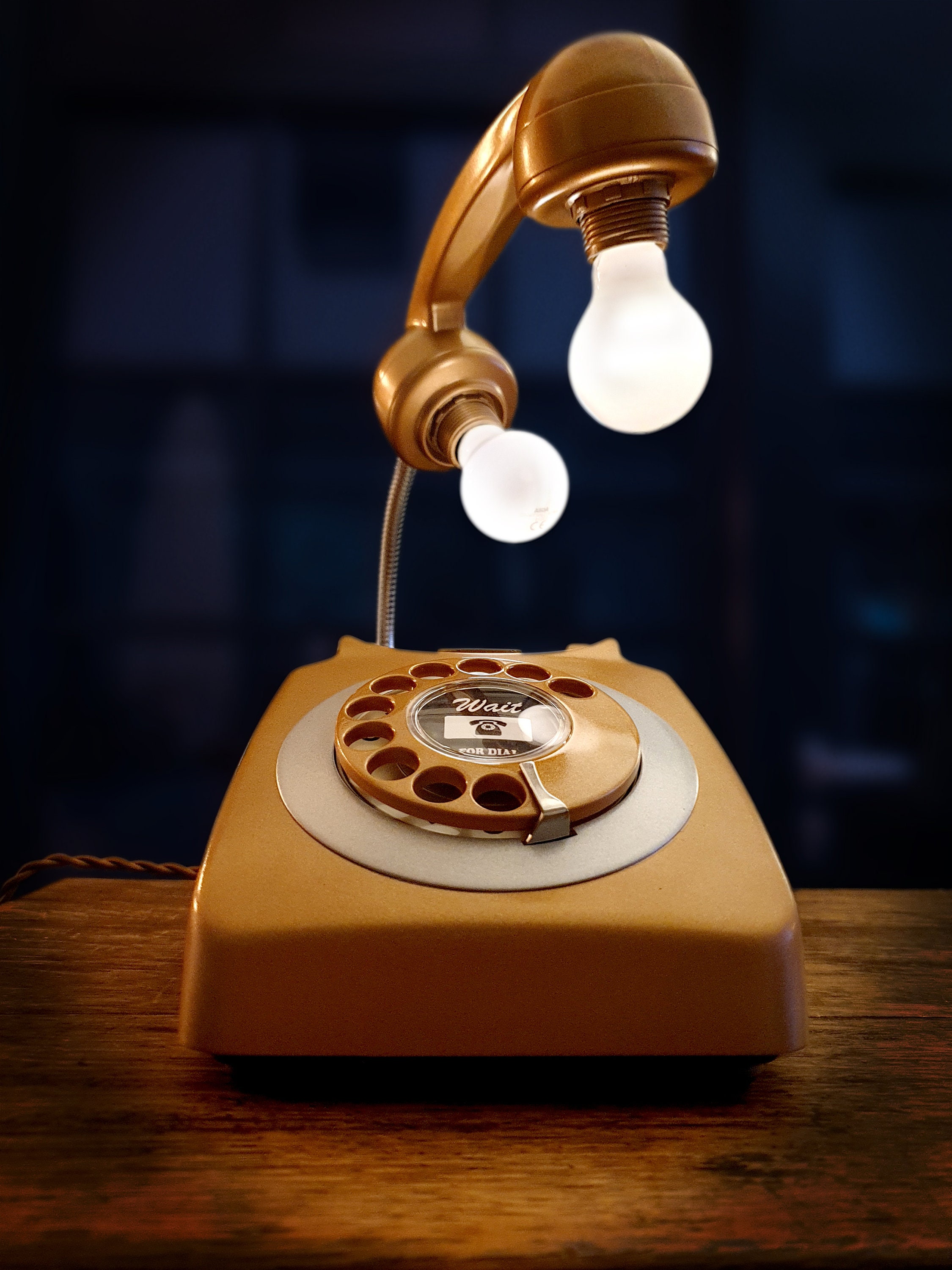 Upcycled Retro Vintage Rotary Telephone Lamp Copper/Gold Etsy