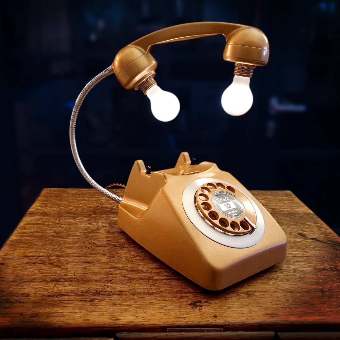 Upcycled Retro Vintage Rotary Telephone Lamp Copper/Gold Etsy
