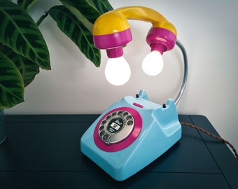 Retro Telephone Upcycled Lamp in Your Colours