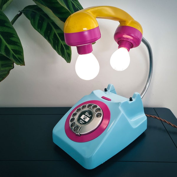 Retro Telephone Upcycled Lamp in Your Colours