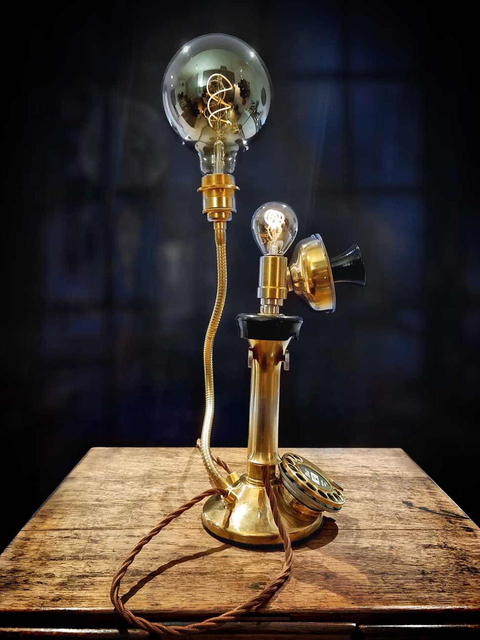 Upcycled Vintage Brass GEC Candlestick Telephone Lamp Etsy