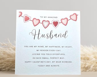 Valentine’s Card for Husband – Romantic Love Card – Heart Design