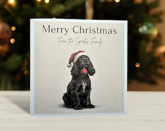 Black Cocker Spaniel Christmas Card