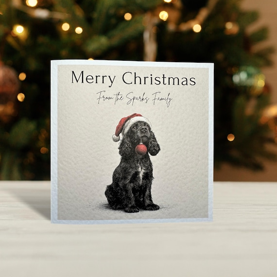 Black Cocker Spaniel Christmas Card