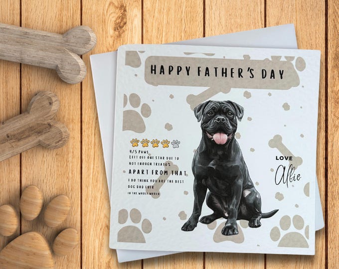 Grey Cane Corso Father's Day Card
