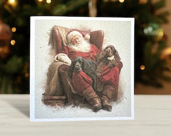 Brown and Black Cocker Spaniel Christmas Card