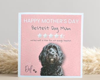 Black Cockapoo Mothers Day Card
