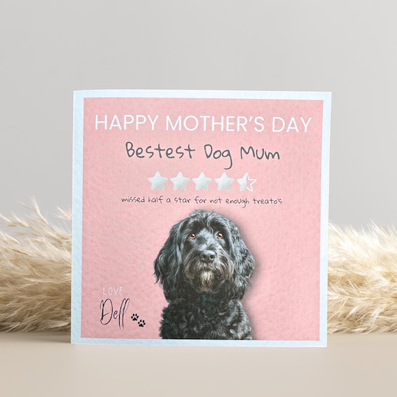 Black Cockapoo Mothers Day Card