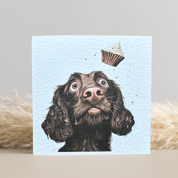 Brown Cocker Spaniel Birthday Card