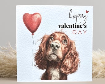 Red Cocker Spaniel Valentine's Card