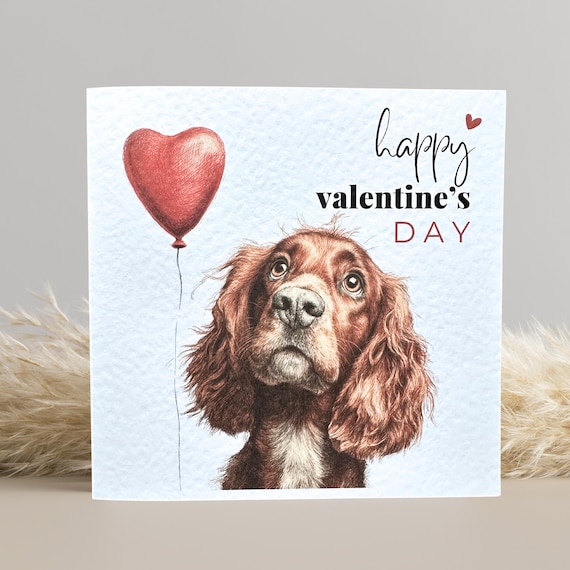 Red Cocker Spaniel Valentine's Card