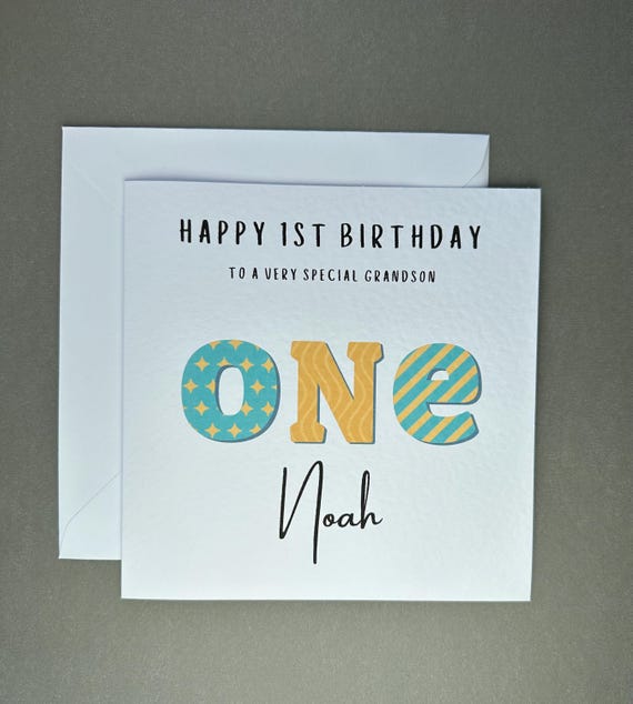 Personalized First Birthday Card: Colorful Number Design