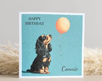 Black and tan Cocker Spaniel Birthday Card