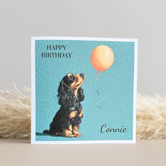 Black and tan Cocker Spaniel Birthday Card