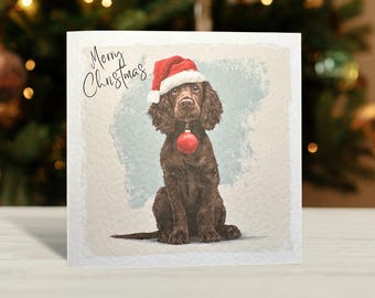 Brown Cocker Spaniel Christmas Card