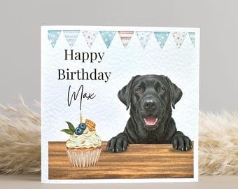 Personalised Black Labrador Birthday Card