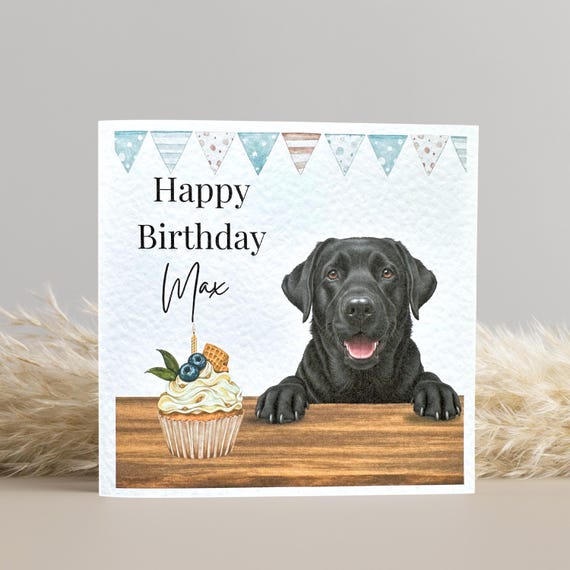 Personalised Black Labrador Birthday Card